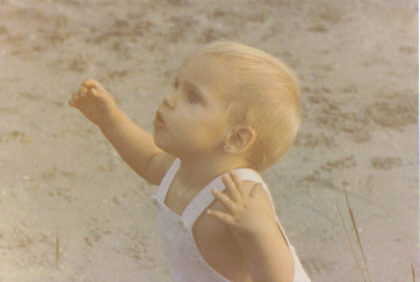 Wow Mom!  The water at the beach sure is BIG!!  (1 year old)